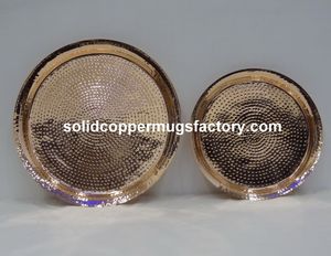 Hot Vantage Premium luxe fantaisie moderne nouveau Design cuivre martelé plateau de bar pour la décoration de la maison et l'utilisation des fêtes de salon - Product Image 3