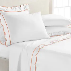Border Embroidery Italia Cotton Duvet Cover bed sheet Hotel Bedsheet