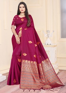 New Saree Designer Mirror Work Flower Design Soft <b>Silk</b> <b>Fabric</b> Digital Print Maroon Color Sari with Blouse India Ethnic Garment Alphanumero - Product Image 6