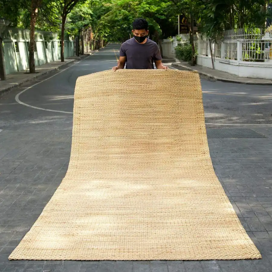 사각형 물 히아신스 깔개 많은 크기 짠 자연 매트 짚 카펫 바닥 장식 도매 베트남 공급 업체