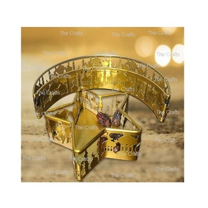 Bandeja de Ramadán de Color cobre metálico, bandeja con forma de Luna y estrella de la mejor calidad para uso doméstico en hoteles y restaurantes - Product Image 2