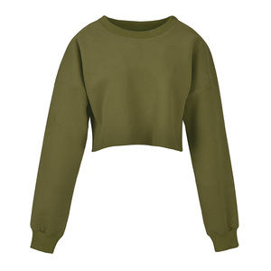 Sweat-shirt court avec Logo personnalisé en Polyester pour femmes, 2021, haut de couleur, Polyester, éponge française, pull, meilleures ventes, printemps - Product Image 4