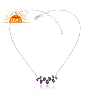 Perle d'améthyste naturelle en argent Sterling 925 pour femmes, gros bijoux, de créateur - Product Image 2