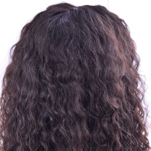 Lace Front <b>Wig</b> Jerry Curl Synthetic Kanekalon Fiber Transparent Lace Light Brown 13x4 Natural Hairline <b>Glueless</b> Small/average - Product Image 4