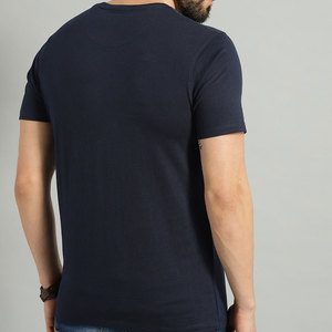Recién llegado, Camiseta de punto de algodón 100% para hombre, transpirable, de manga corta, con estampado de logotipo personalizado, diseño liso largo ajustado, informal, liso - Product Image 3