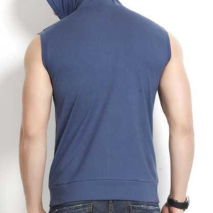 Sweat à capuche sans manches avec fermeture éclair pour homme - Product Image 6