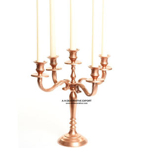 Chandelier en aluminium à 5 bras fait à la main bougeoir carré en métal fini brillant dessus de table de mariage pièce maîtresse de table de table - Product Image 4