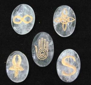 Runas de cristal natural Piedras de energía Wicca Reiki Piedras curativas de cristal caído Juegos naturales - Product Image 1