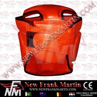 Protège-tête en cuir NFM Kudo Boxing rouge respirant Koshiki Juku pour arts martiaux à contact total, protection unisexe pour sports mixtes Krav