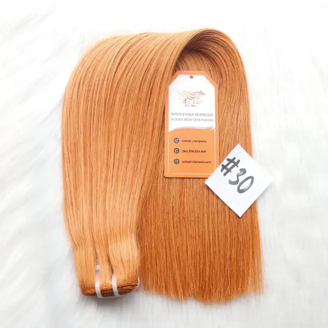 कपड़ा सीधे मानव बाल एक्सटेंशन रंग #30 छल्ली गठबंधन कुंवारी बाल वियतनामी कच्चे बाल बिक्री पर