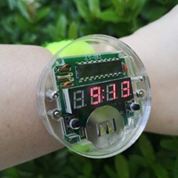 Montre numérique à puce unique IC LED, pour horloge électronique, Kit à monter avec couvercle Transparent, bricolage