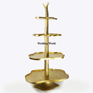 ขาตั้งเค้กโลหะชุบทองHandmade Designerขายส่งผู้ถือเค้กคุณภาพที่เหนือกว่าHandmadeหรูหราขาตั้งเค้ก - Product Image 1