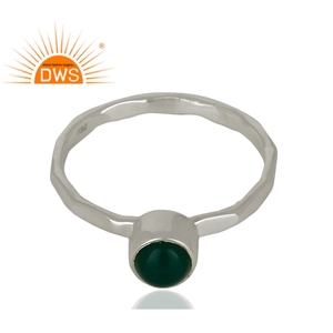 Custom Handcrafed Jewelry <b>925</b> Sterling Fine <b>Silver</b> <b>Ring</b> Jewelry Wholesaler Natural Green Onyx Gemstone <b>Ring</b> Jewelry Supplier - Product Image 2