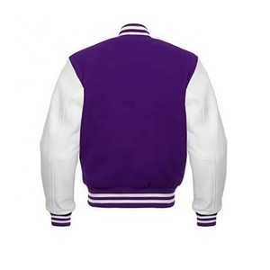 Chaqueta Varsity Unisex Personalizada de Alta Calidad, Resistente al Viento, de Piel de Oveja, Chaqueta de Béisbol con Letras Bordadas en Chenille - Product Image 2