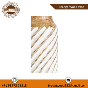 Nouveau style élégant Vase de fleurs en bois de manguier fait à la main pour décoration intérieure et utilisation de cadeaux - Product Image 3