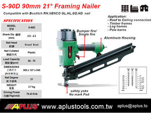 Clavadora neumática industrial de 21 grados para enmarcar el escape delantero, peso ligero con 1 año de garantía para la construcción - Product Image 2