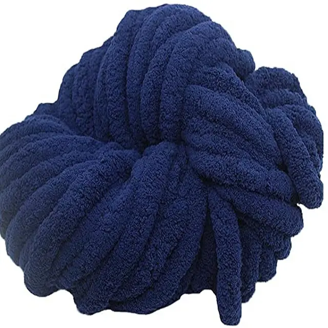 wholesale hand knitting dying bulky soft 100% polyester puffy fluffy chenille yarn for Knitting Crochet Sweater Yarns