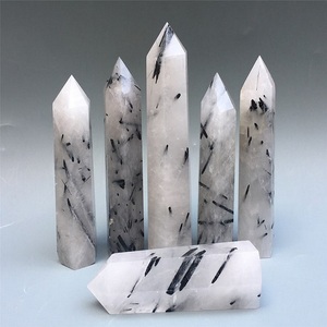 Torre de Cristal de Turmalina Rutilada Natural, Varita de Cristal de Sanación Reiki, Torre de Energía de Cristal de Rutilo para Decoración del Hogar - Product Image 1