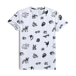 100% Camiseta de algodón para hombre Impresión por sublimación personalizada Diseño en blanco Tallas grandes Transpirable Jersey Tela Mangas cortas - Product Image 4