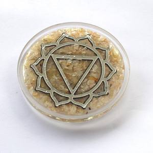 Sous-verre en agate orgone solaire style Feng Shui, pierre précieuse sculptée pour la maison et l'hôtellerie - Product Image 1