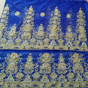 Seda con cuentas George tela indio africano Headtie para mujeres todos los colores 2 yardas ropa para adultos - Product Image 1