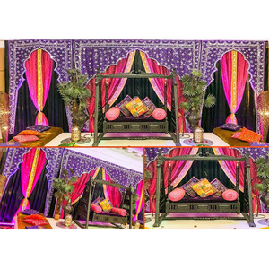 Nuits arabes thème mariage toile de fond colorée bas prix rideaux en tissu de mariage beaux rideaux de toile de fond de mariage arabe - Product Image 1