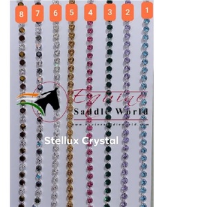 Banda para cejas de carreras inglesa de alto lujo, cristales rosas de 8mm, lazo de cinta adhesiva abierta para montar a caballo, caballo indio ecuestre occidental - Product Image 2