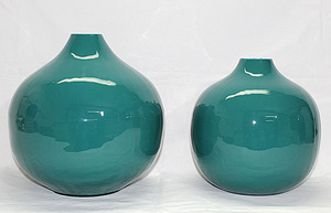 แจกันโลหะกลมเขียว25ซม. สำหรับตกแต่งบ้าน - Product Image 3