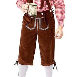 OEM หนังทำกางเกงขาสั้นบาวาเรียนสำหรับผู้ชายในสีน้ำตาลกวางหนังทำหนังวัวกางเกงขาสั้นทำในประเทศปากีสถาน - Product Image 5