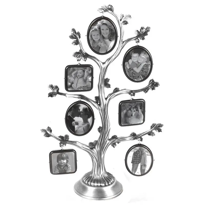 Moldura de metal de árvore para família e presente, moldura de fotos artesanal feita à mão