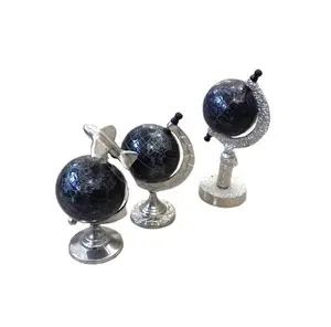 SET di 3 globo decorativo in metallo nero e argento nuovo DESIGN globo da tavolo più venduto di alta qualità