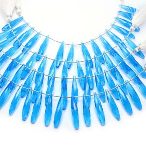 Cuentas Sueltas de Cuarzo Azul Londres en Forma de Gota Facetada, 35x7MM, Gemas de Alta Calidad de 6.5 Pulgadas para la Fabricación de Joyas - Product Image 5