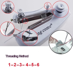 Mini machine à coudre manuelle portable à surjet Boîte de kit de maison avec règle, fil et bouton de canette - Product Image 3
