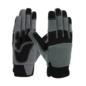 Safety Gloves Amara synthetic leather palm Reinforced patches for secure grip & protection mechanical gloves