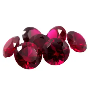 Round cut 6mm synthetic ruby stone price/Top quality synthetic ruby