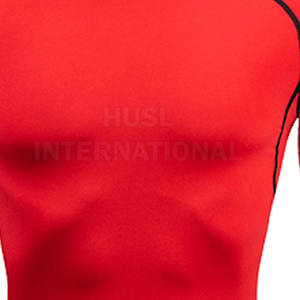 เสื้อยืดออกกำลังกายแบบบางสำหรับผู้ชายยอดนิยม2024ใส่ไปยิมทำจากโพลีเอสเตอร์/ สแปนเด็กซ์สปอร์ต - Product Image 4