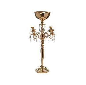 Candélabre en laiton de couleur or au design classique avec 5 bras, candélabre de la plus grande qualité pour la décoration de mariage et de fête - Product Image 3