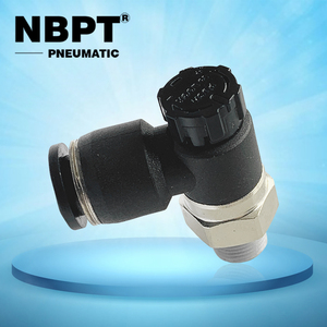 Régulateur de contrôle de débit à bouton de verrouillage One Touch Push to Connect ZSC Pneumatic Fittings by NBPT - Product Image 3