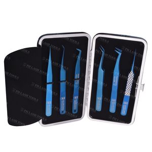 Schuck — étui d'emballage Simple bleu, boîtier magnétique élastique d'un côté, support pour 6 pincettes, étiquette privée, étui pour pince à cils - Product Image 1