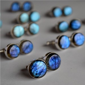 Gemelos de Color Dorado para Hombre con Piedra Labradorita Azul, Accesorios Formales, Proveedor Mayorista, Artículo de Regalo Duradero - Product Image 4