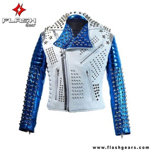 เสื้อแจ็กเก็ตแบรนโด้ขี่รถจักรยานยนต์สำหรับทุกเพศเสื้อผ้าหนังแต่งสีและขนาดได้ตามต้องการ - Product Image 5