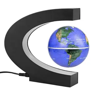 Globe Levitasi Magnetik Bentuk C 4 Inci, Hadiah Natal Anti Gravitasi Mengambang Dunia