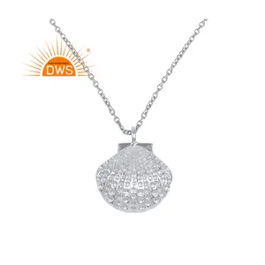 Best Quality 2022 Fine Sterling Silver Shell Design Chain Pendant Necklace For Women Silver Jewelry Manufacturer