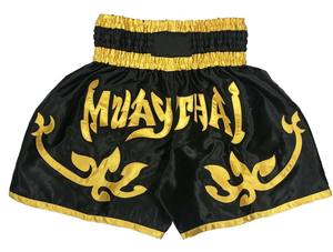 Muay thai-pantalón corto de seda satinada para hombre y mujer - Product Image 4