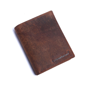 Haute qualité hommes Vintage portefeuille à deux volets élégant en cuir véritable Long court pli très demandé ouvert RFID bloquant le coton - Product Image 1