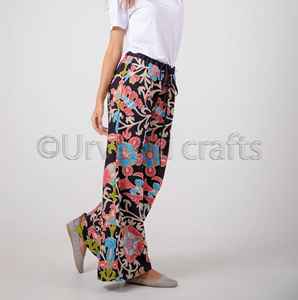 2020สุภาพสตรีชายหาดสวม Elastic เอวกางเกงผ้าฝ้ายผู้หญิง Designer เย็บปักถักร้อยผู้หญิงกางเกงโยคะ - Product Image 3