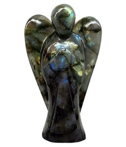 Labradorite Ange de guérison Sculpture en quartz de 2 pouces Style Feng Shui Pierre semi-précieuse Artisanat en vente par Labradoride - Product Image 2