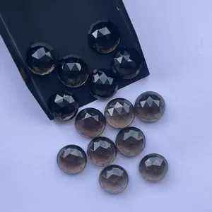 Natural Smoky Quartz Faceted Round Rose Cut Loose Gemstone Semi Precious Stone Buy for Jewelry Making for Wholesale Price Online