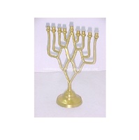 Ménorah en or antique de haute qualité plaquée or Israili au design unique pour la décoration de la maison et l'utilisation dans le salon pour Noël