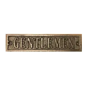 Aangepaste Groothandel Designer Elegante Unieke Moderne Messing Metalen Stijlvolle Fancy Vintage Fijne Kwaliteit Gentleman Deur Teken Plaat